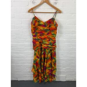 Carol Mignon Boutique Women's Tie Dye Maxi Gown Sleeveless Multicolor Size 14